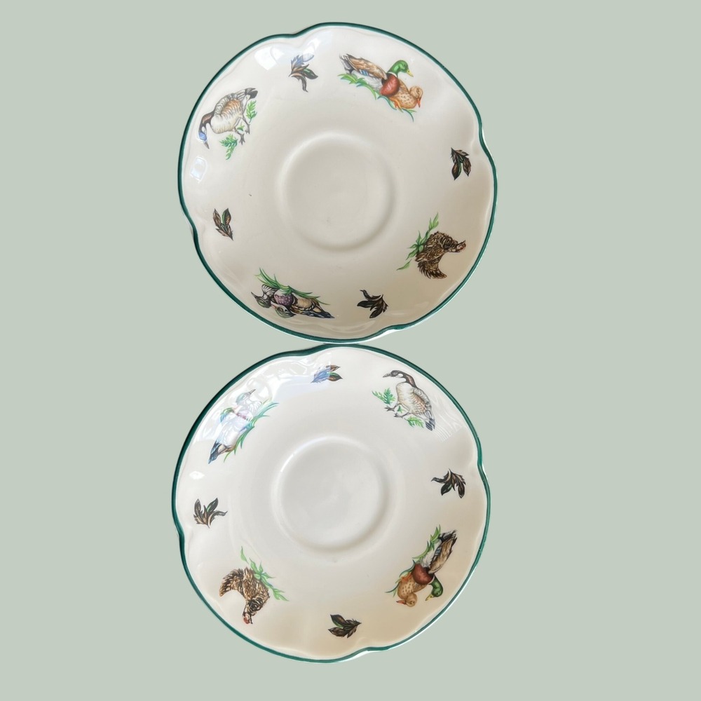 Johnson Brothers Game Birds Ducks Saucer Plates 5.5in Cream Earthenware Vintage